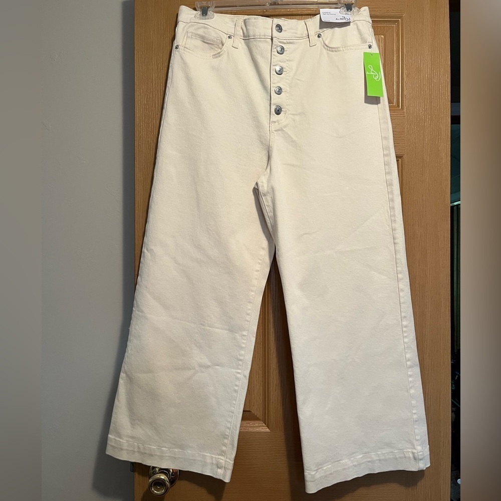 Sam Edelman High Rise Wide Leg Abkle Codie Jean NWT Streetwear Grunge Boho Sz14